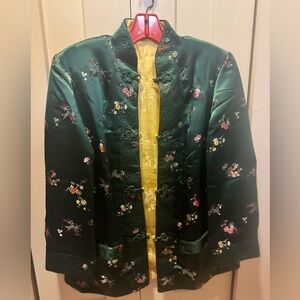 Green/yellow traditional Chinese jacket
